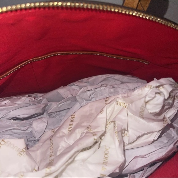 Dooney & Bourke Ostrich Celeste Satchel Caramel Brown (368.00) - Picture 14 of 15